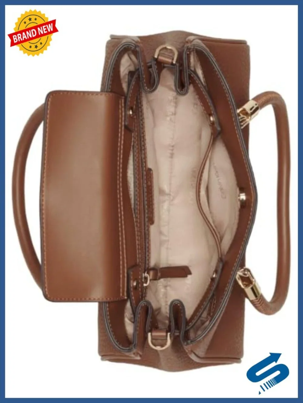 Vegan Leather Satchel with Removable Crossbody Strap